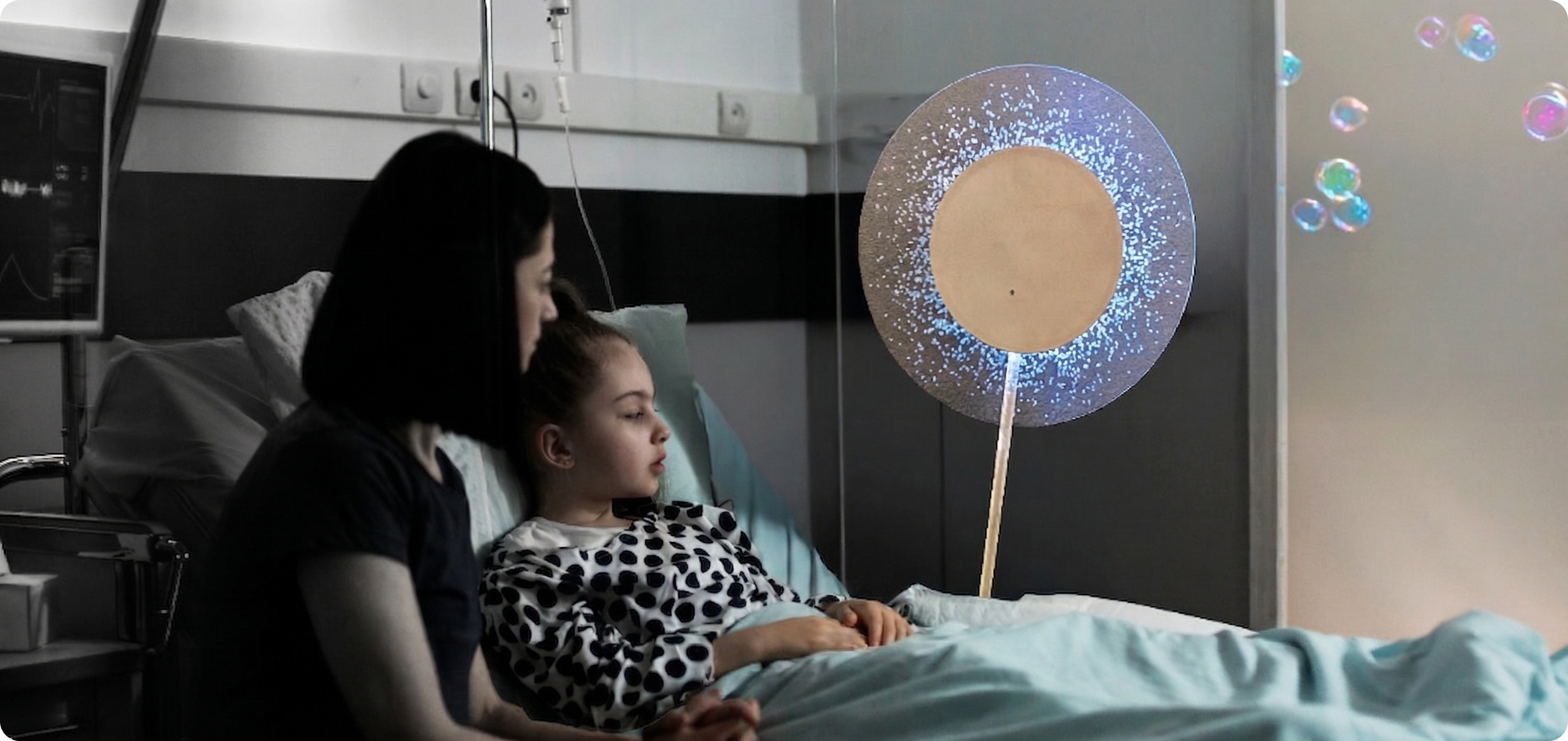 Composite concept of Windborne in action beside a hospital bed
